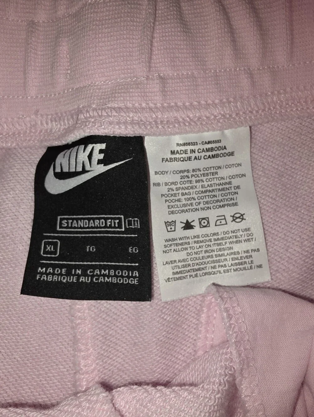 Nike Big Kids' Girls Sportswear Club Fleece Mid-Rise Shorts Pink Size XL